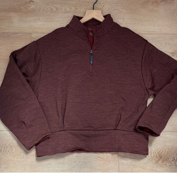 Athleta Altitude Polartec Half Zip Sweatshirt Rust Size Large - Picture 7 of 12